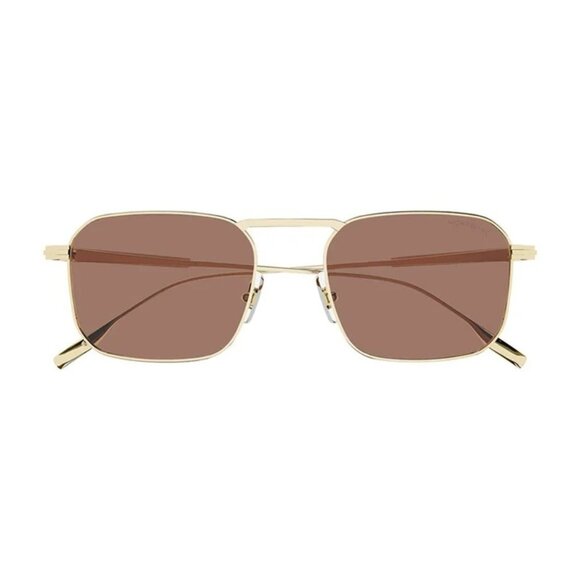 NEW  MONTBLANC SUNGLASSES BROWN GOLD MEN EYEWEAR MONTBLANC MB0218S 002 - Picture 2 of 3